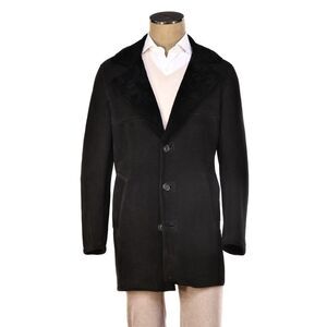 Hettabretz 7361 Suede Shearling Overcoat